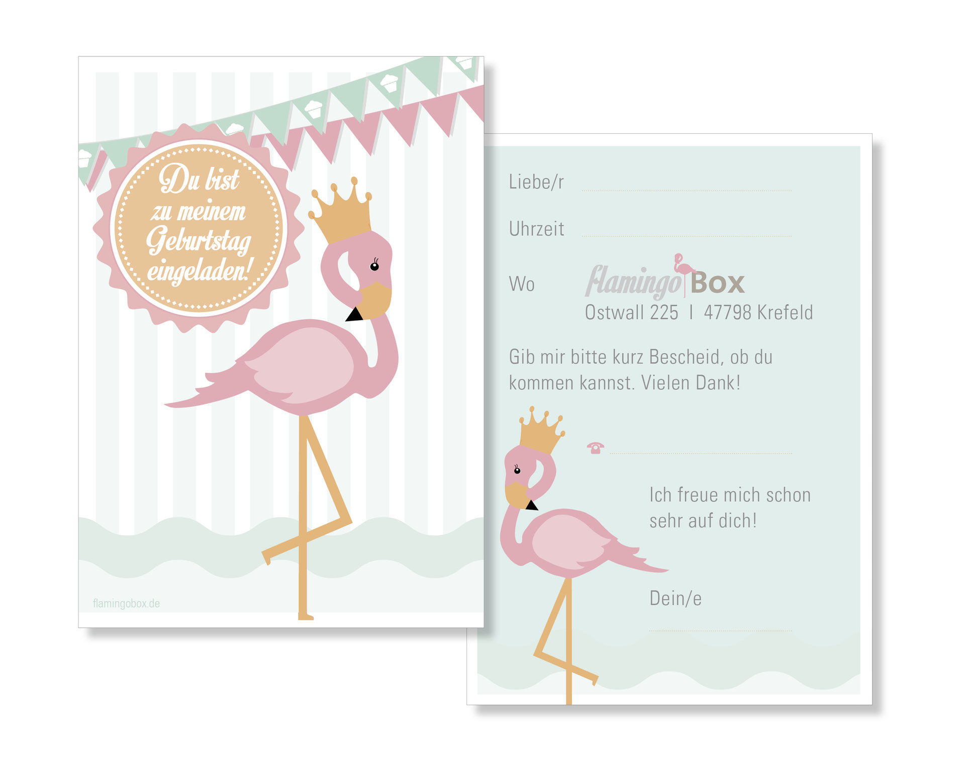 Einladungskarten A6 I Flamingobox Flamingoboxs Webseite