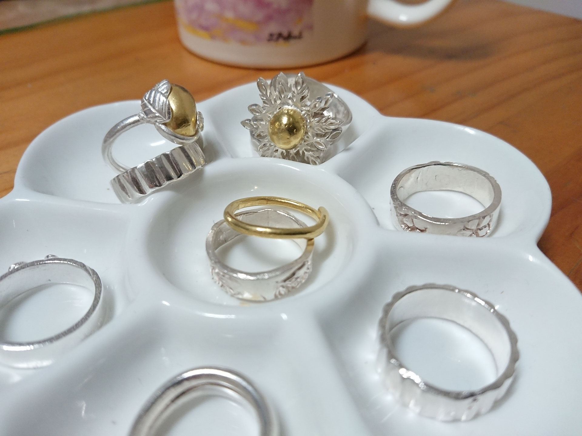 金粘土 22k ゴールドリング体験 アトリエ銀の糸