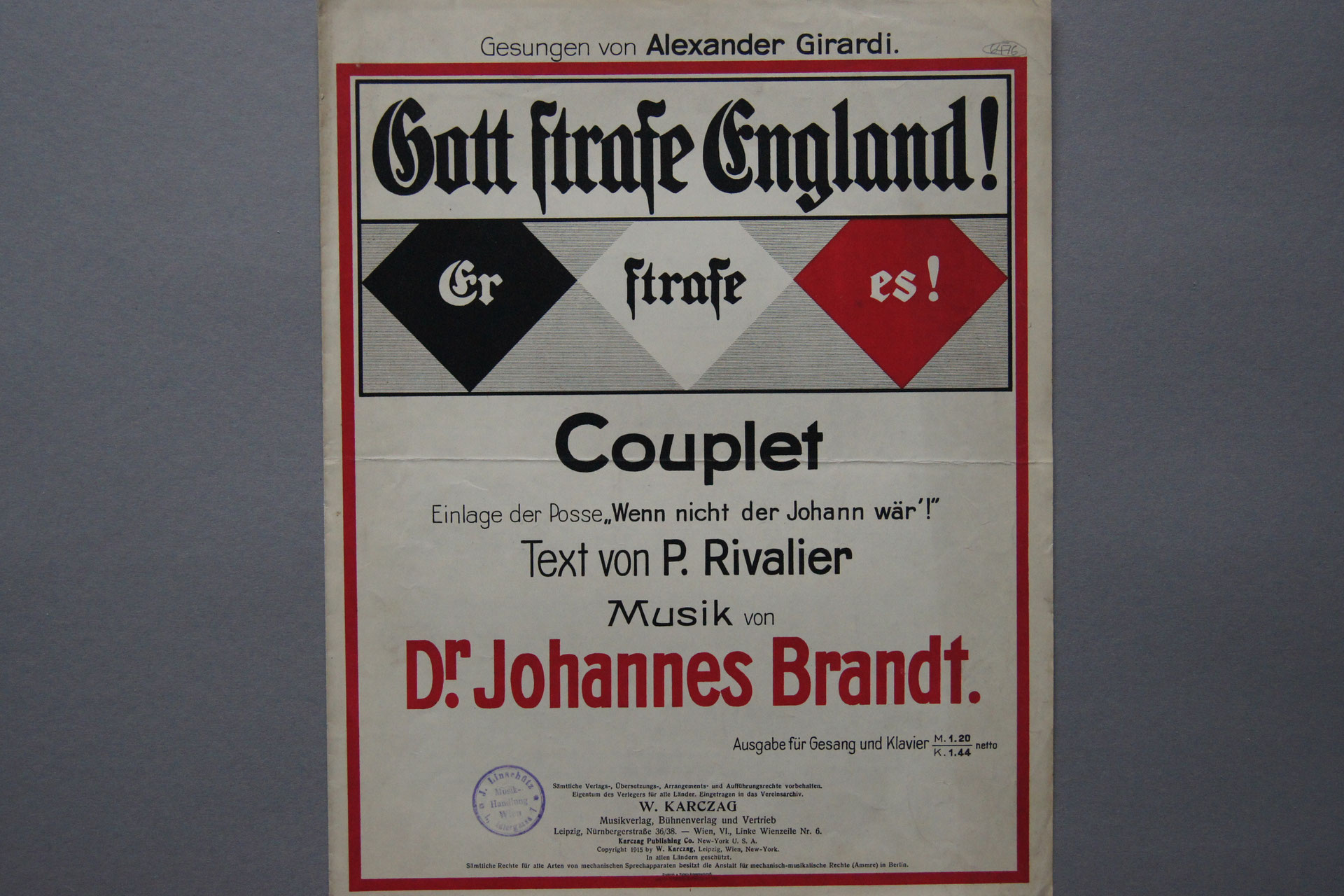 Gott strafe England notenmuseum