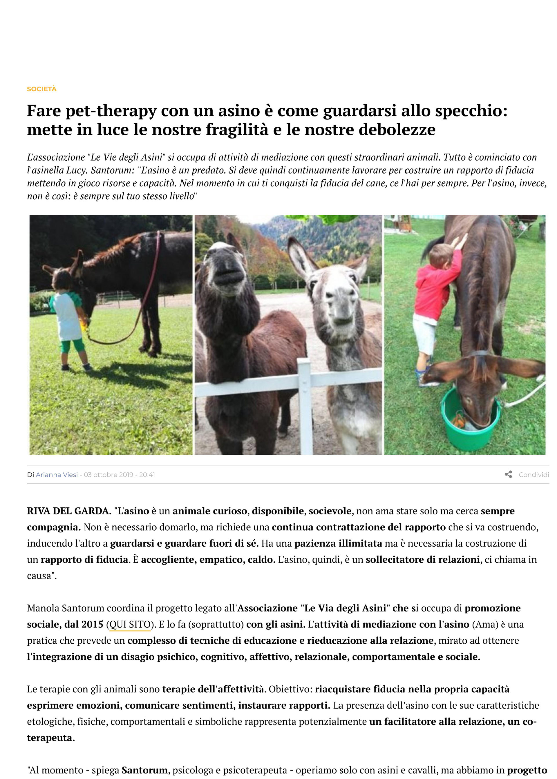 usciranno portare ad una relazione