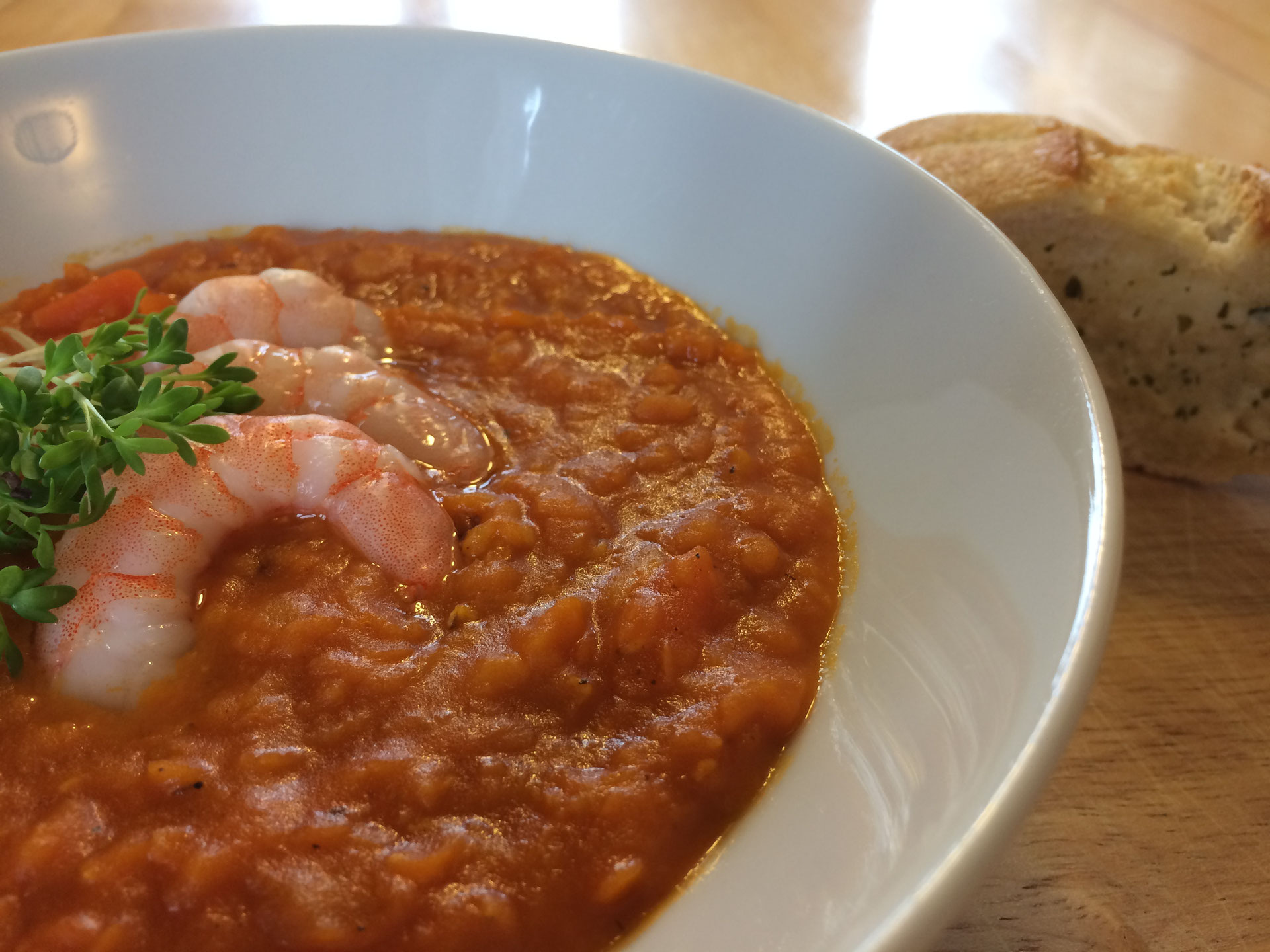Linsensuppe mit Garnelen - Raum der Gesundheit - Andrea Lichtenstern