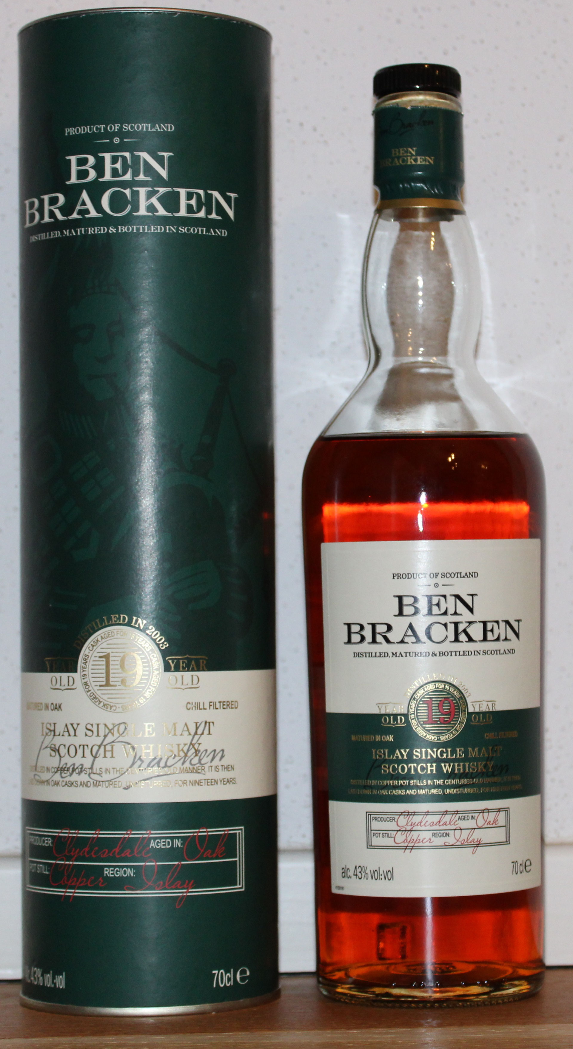 Ben Bracken 19 Jahre Islay Single Malt Scotch Whisky - Whisky Tasting  Tübingen