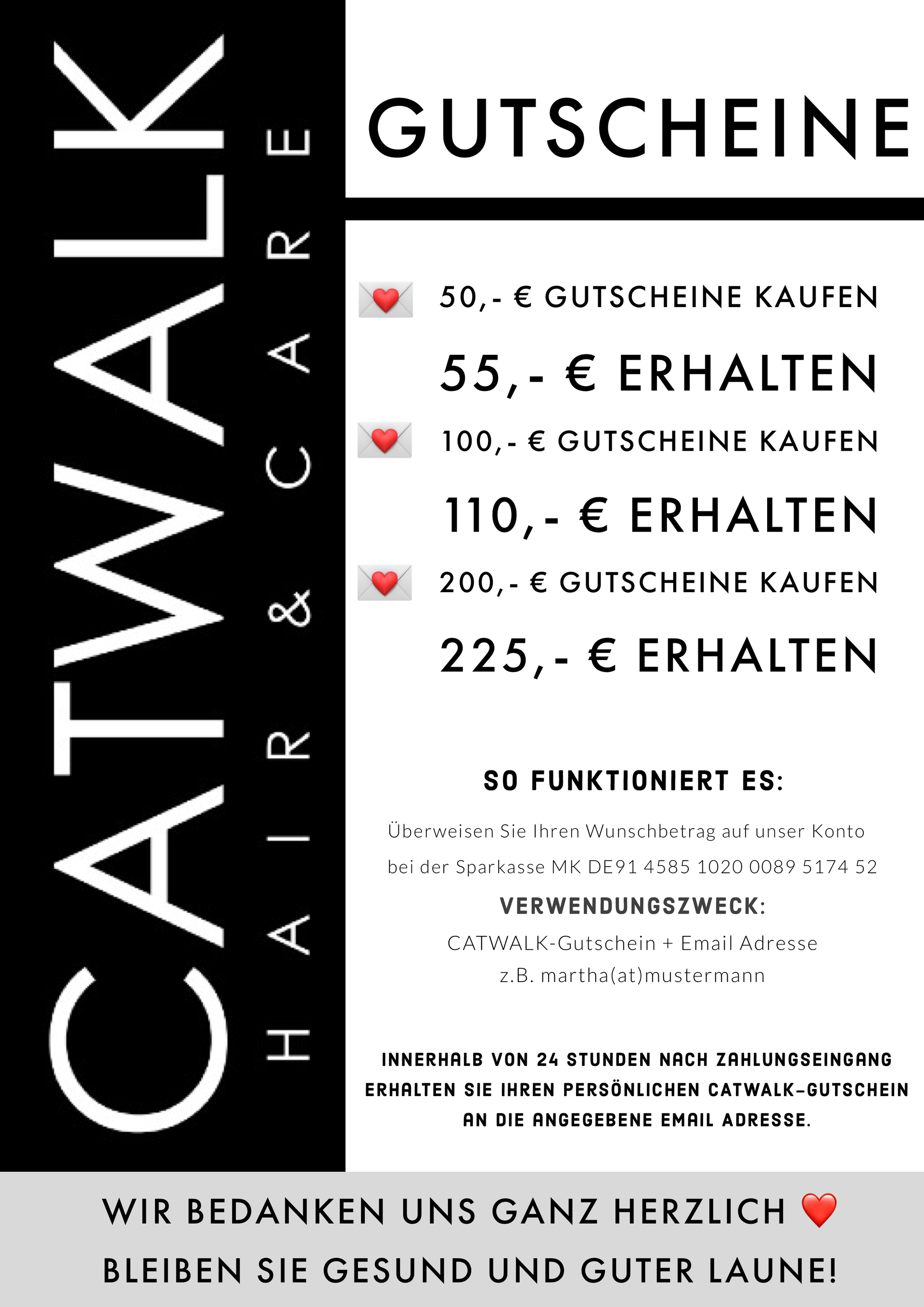 Gutscheine CATWALK Hair&Care Ihr Friseur in Lüdenscheid