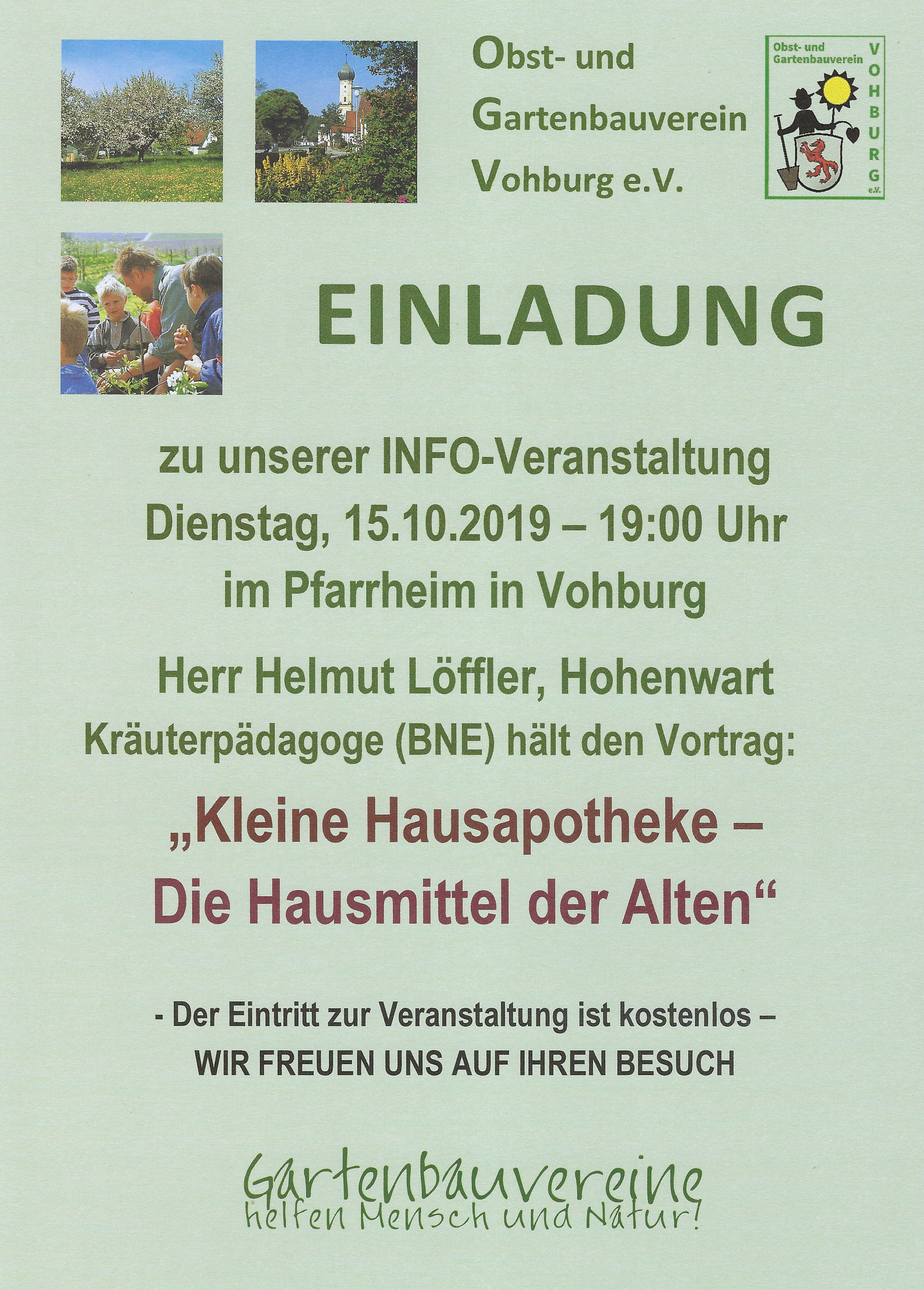 Veranstaltungen Und Termine Obst Und Gartenbauverein Vohburg E V