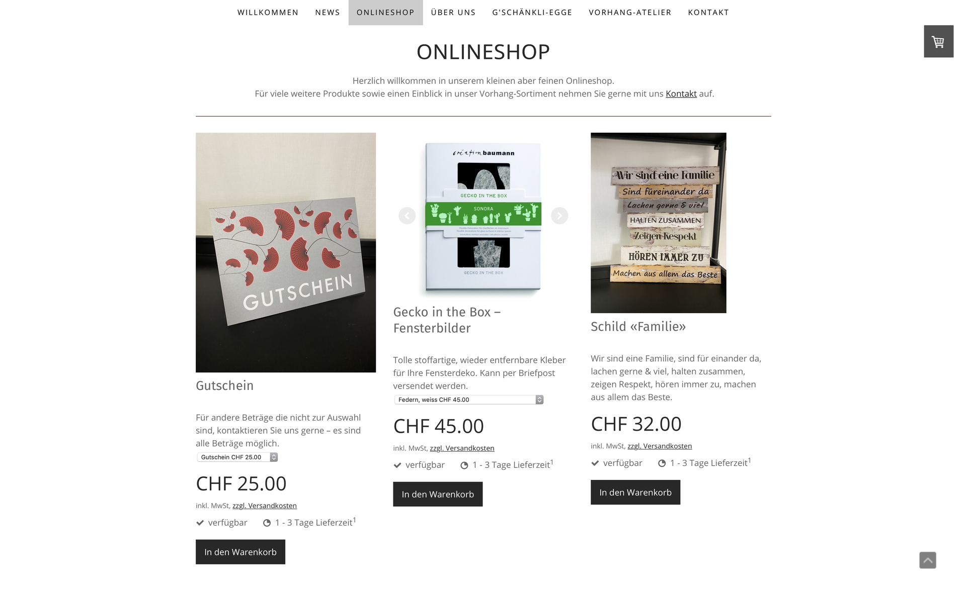 News - G'schänkli-Egge und Vorhang-Atelier in Hägendorf