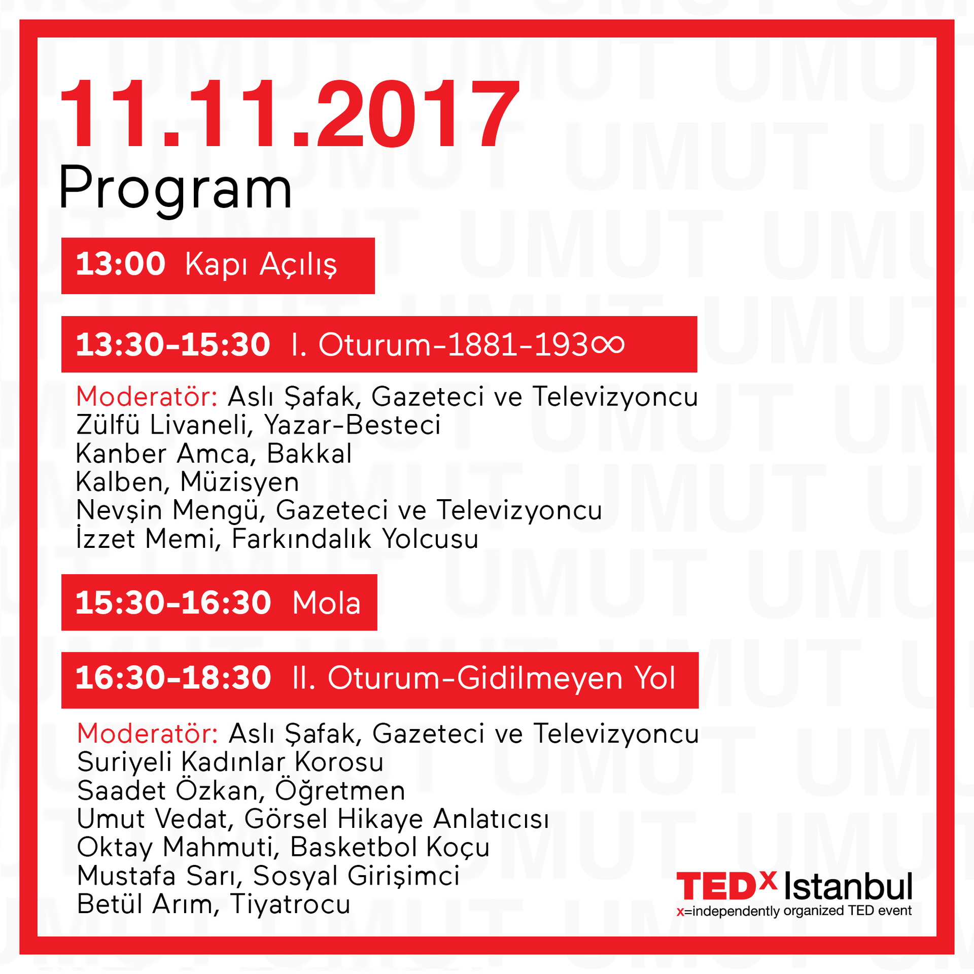 Program Tedxistanbul Paylasmaya Deger Fikirler