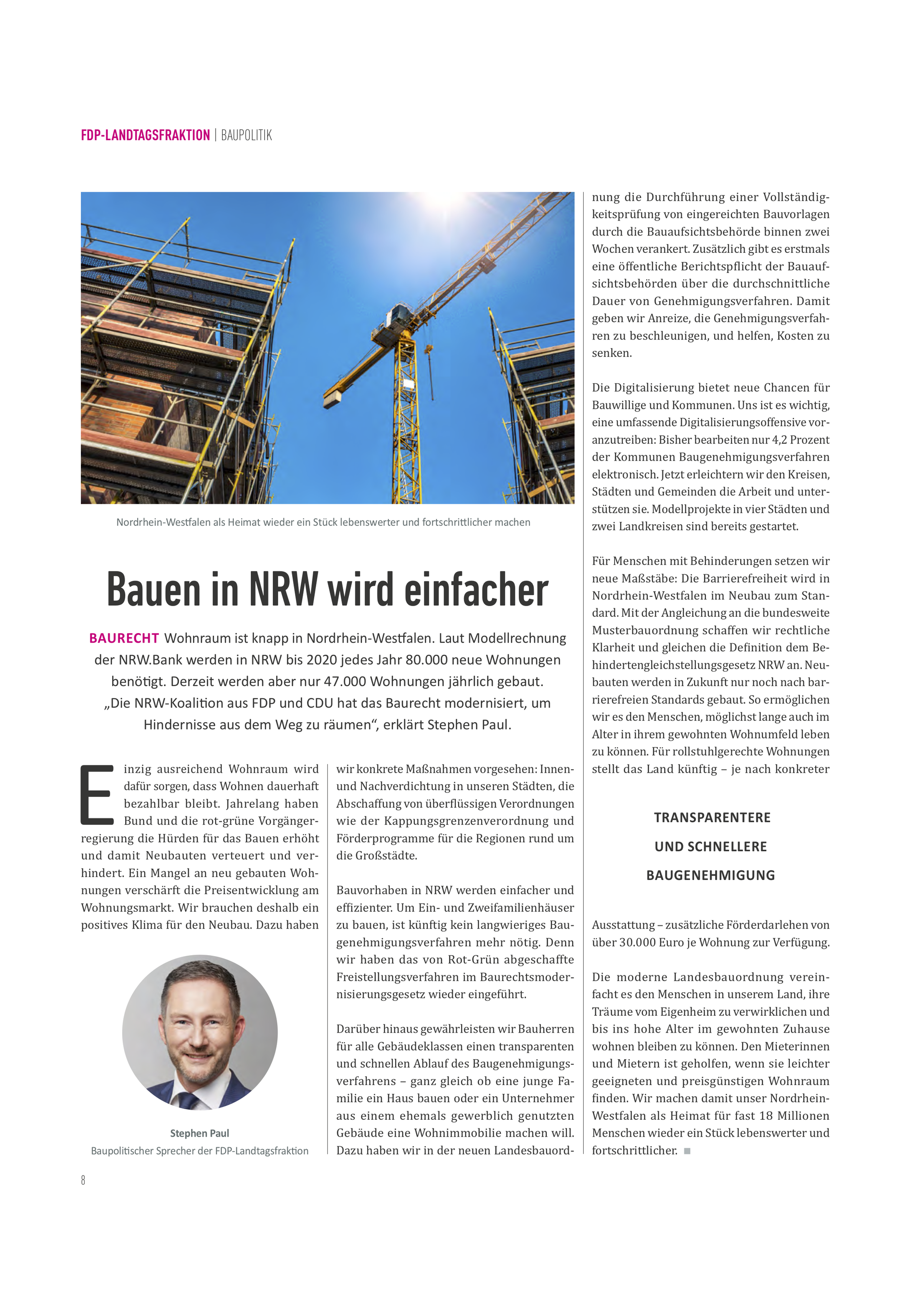 Bauen In Nrw Wird Einfacher Fdp Stadtverband Minden