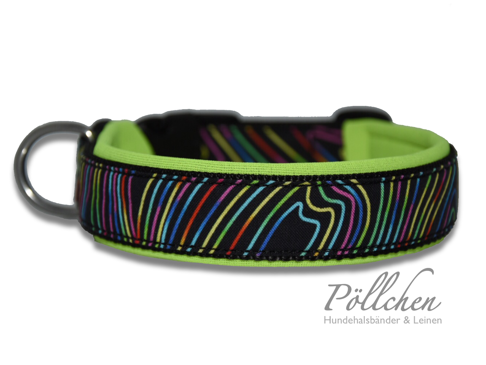 Komforthalsband Neonfeldlinien - Pllchen - Halsbnder und Accessoires fr  den Hund