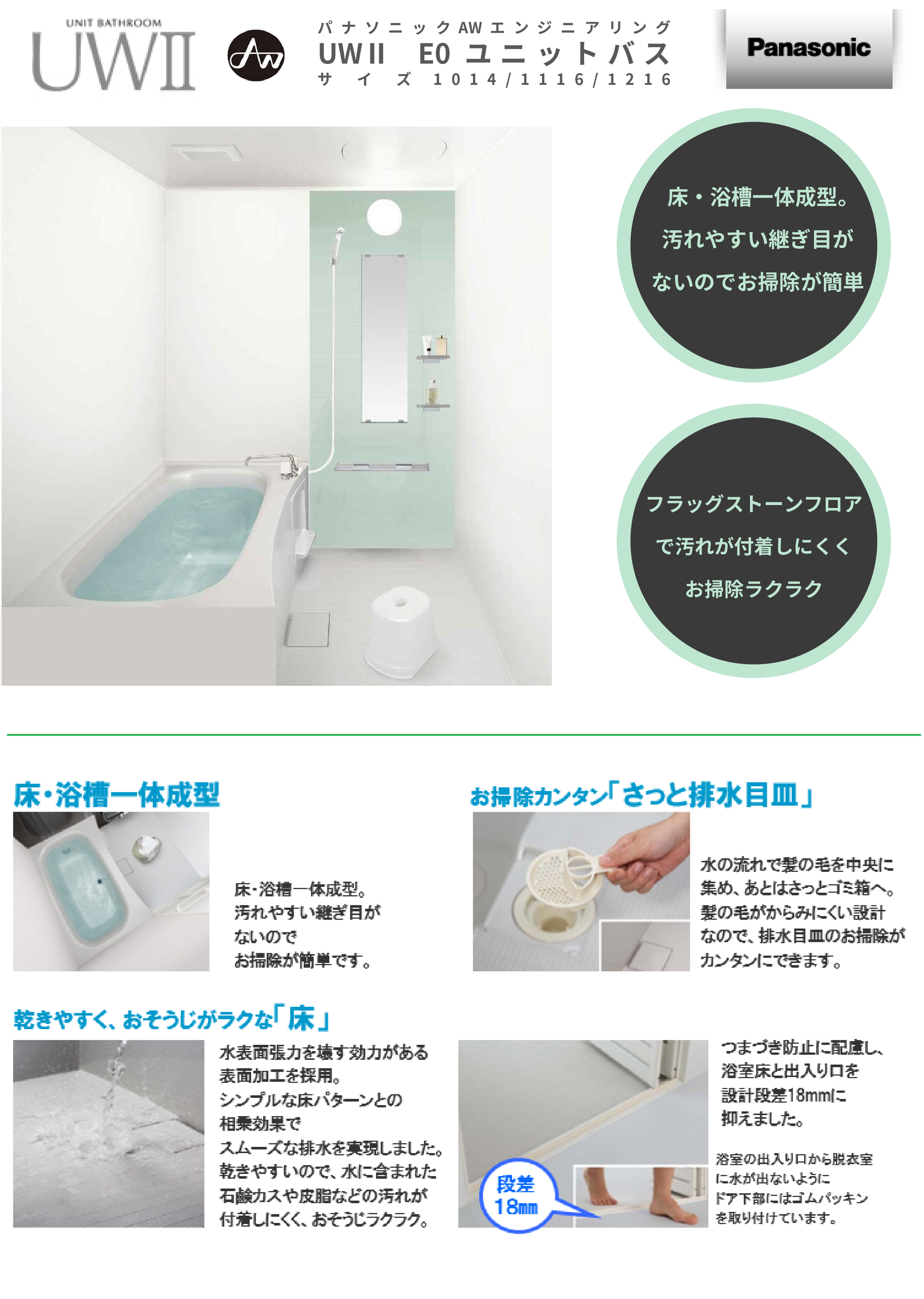 定番から日本未入荷 パナソニックAWE 集合住宅向バスルームMV 標準タイプ 1418サイズ