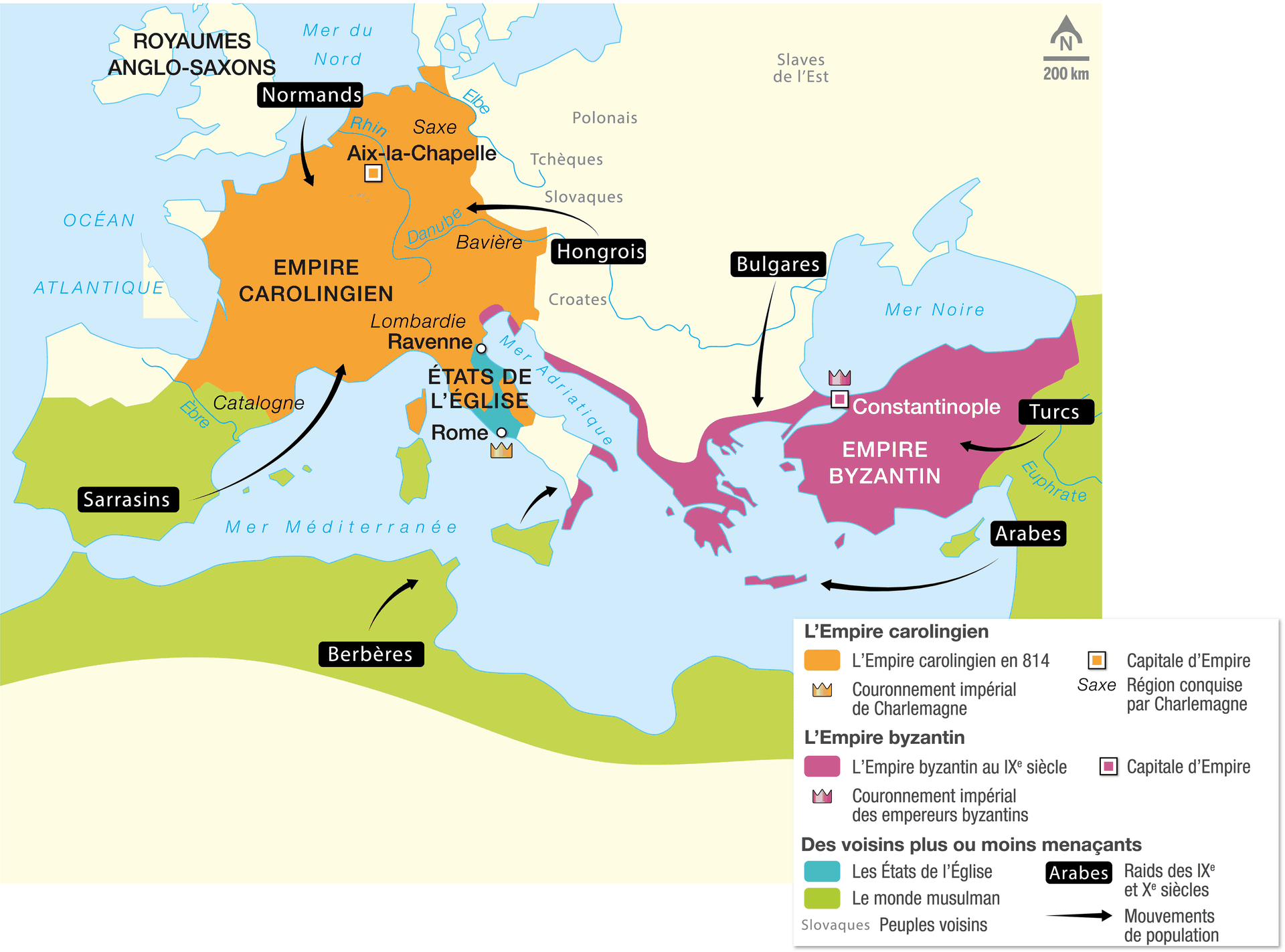 Frise Chronologique Empire Byzantin Et Carolingien 5ème Charlemagne et l'empire carolingien - Site de histoireetgeographie !