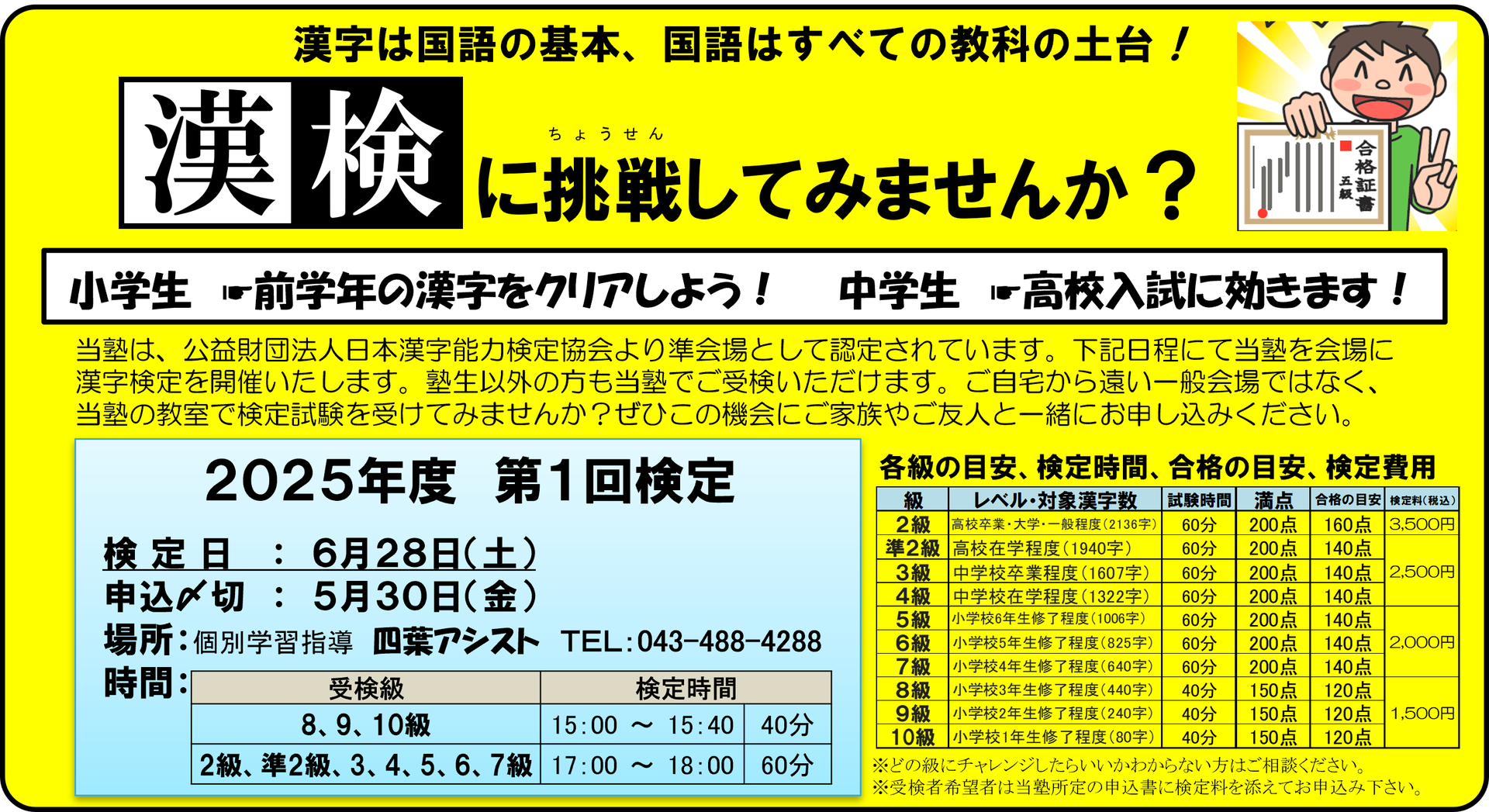 漢検 - 個別指導・学習塾｜四葉アシスト