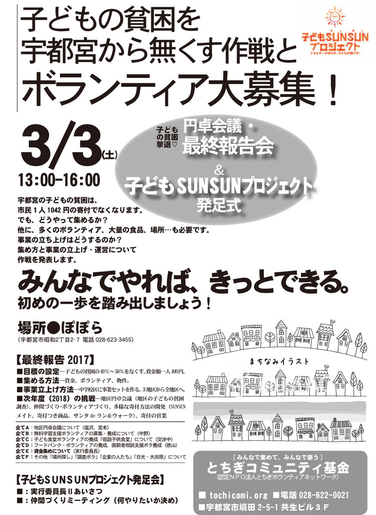 3 3円卓会議 最終報告会 子どもsunsunプロジェクト発足会 とちぎコミュニティ基金