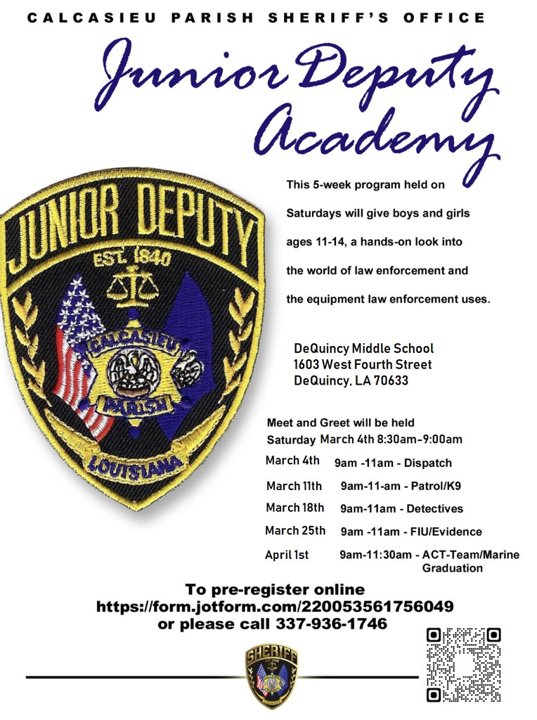 CPSO HOSTING JR. DEPUTY ACADEMY IN DEQUINCY Calcasieu Parish Sheriff