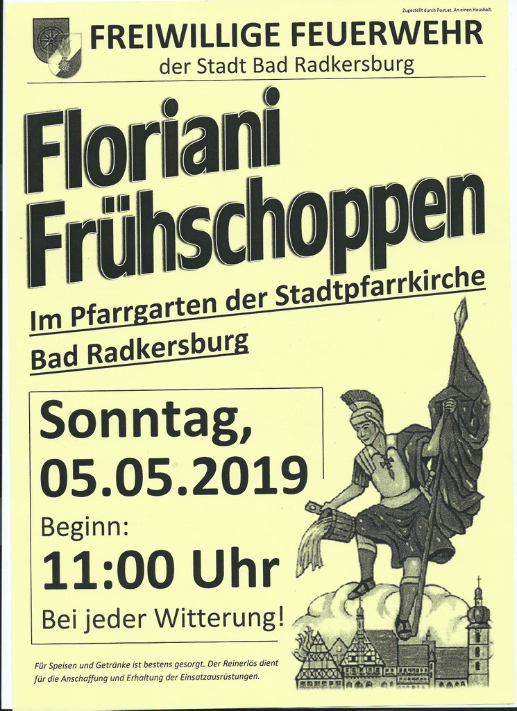 Florianisonntag 5 Mai 2019 Achtung Anderung Stadtfeuerwehr Bad Radkersburg