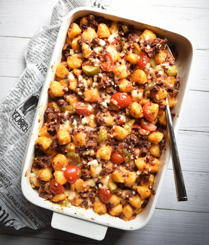 "Cheeseburger" Gnocchi. Mmmhhh... mix dich glücklich (ThermomixRezepte)