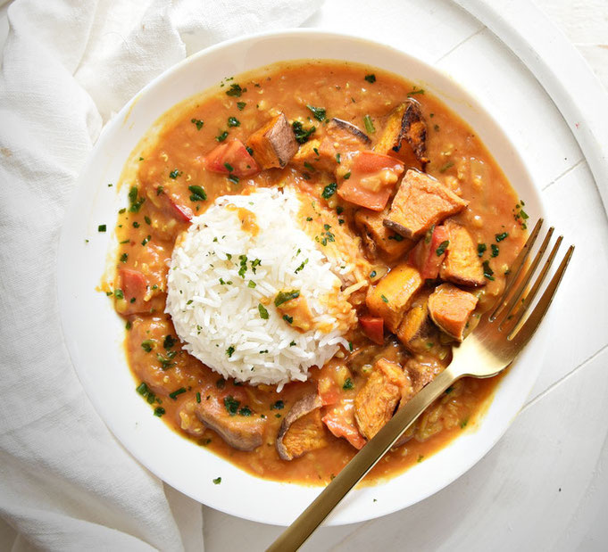 Rote Linsen Süßkartoffel Curry