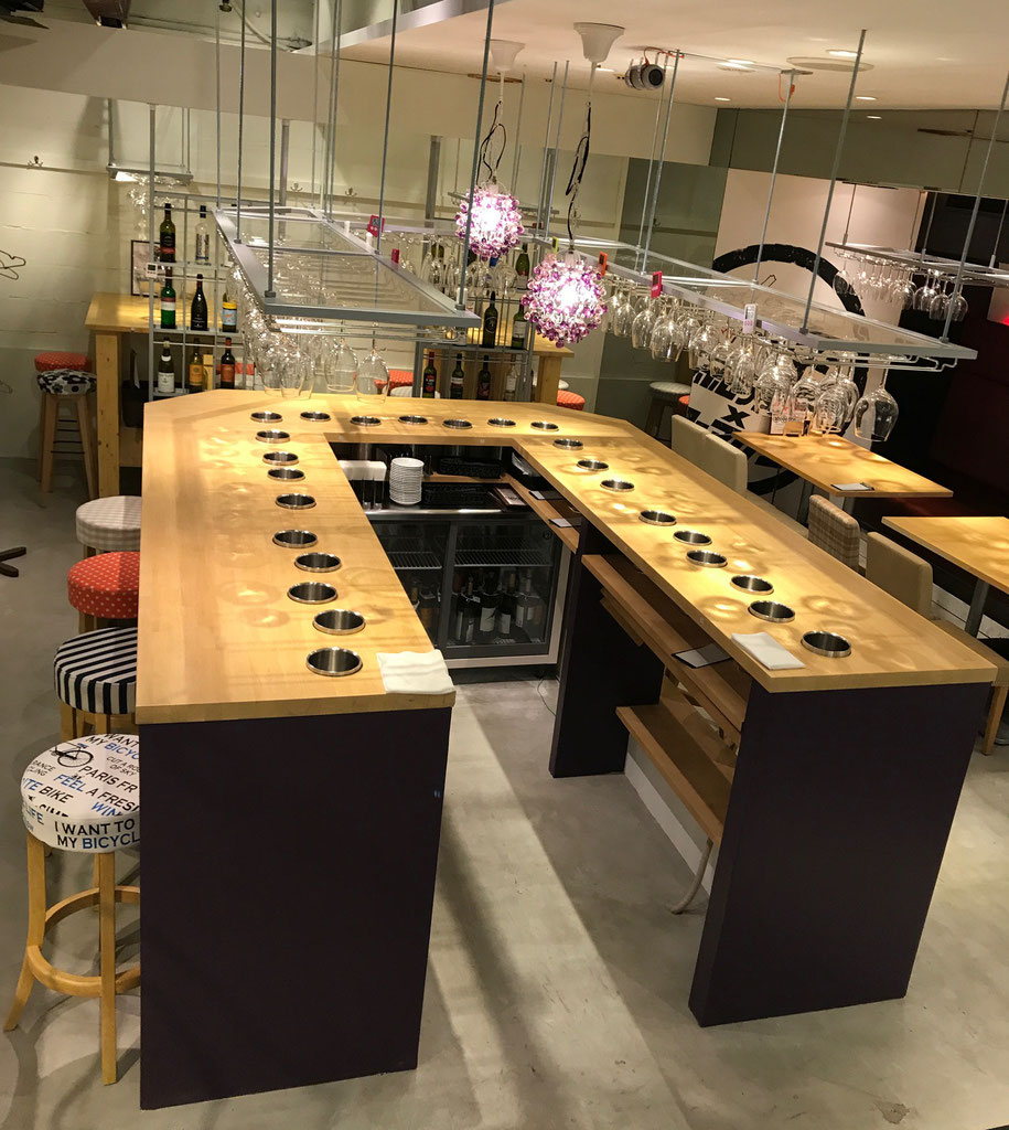 ゴム・パイン集成材のカウンター・テーブル天板