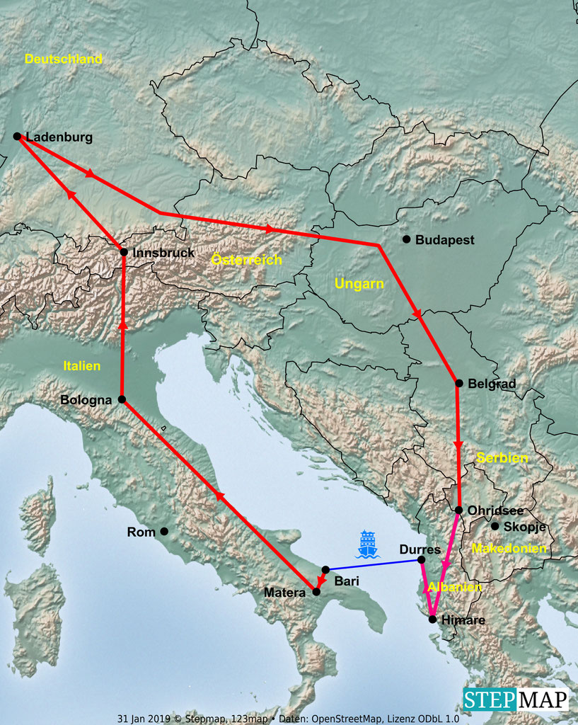 -:Albanien und Italien - riesontour