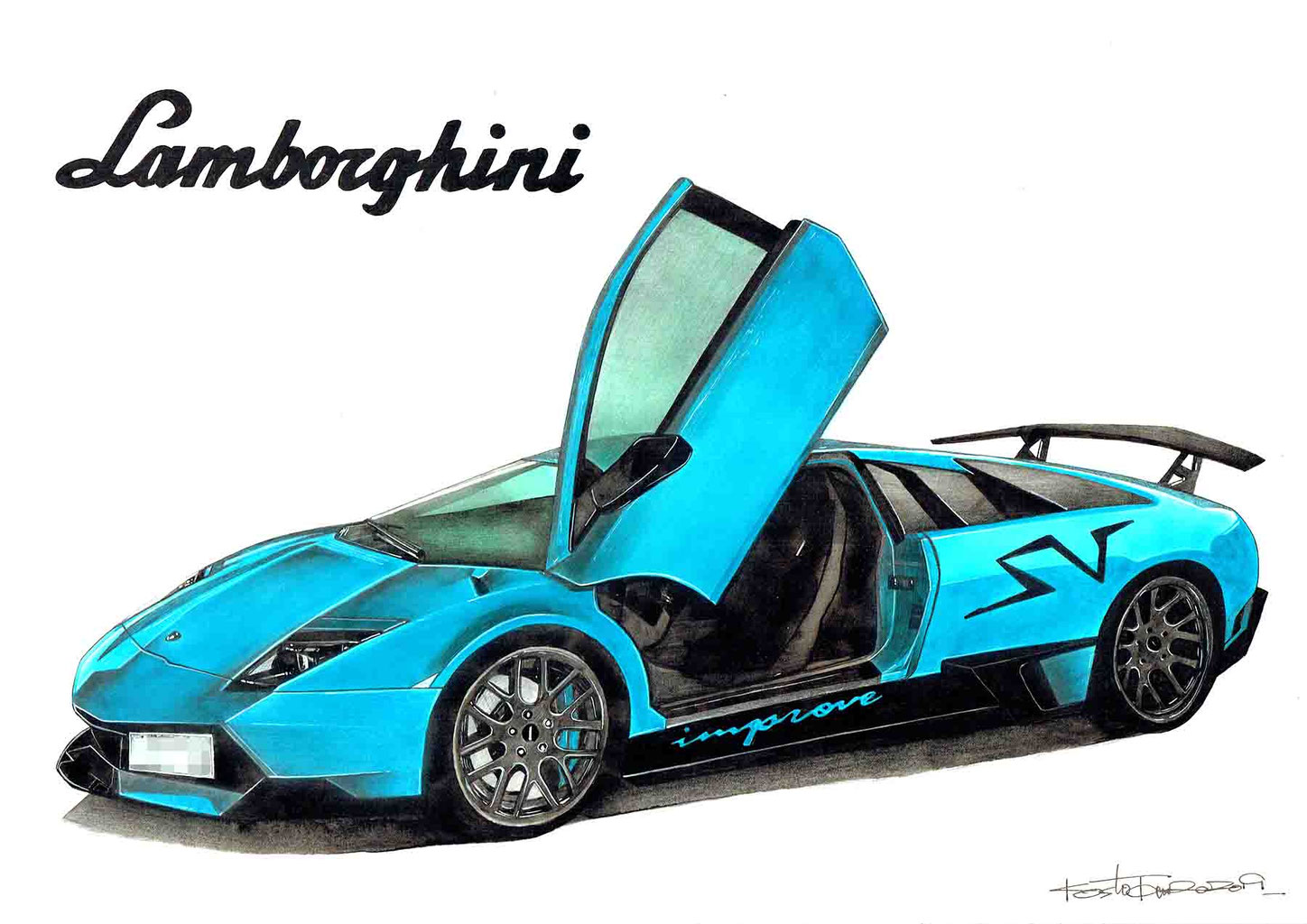 Lamborghini - プロイラストレーターがオーダー制作します