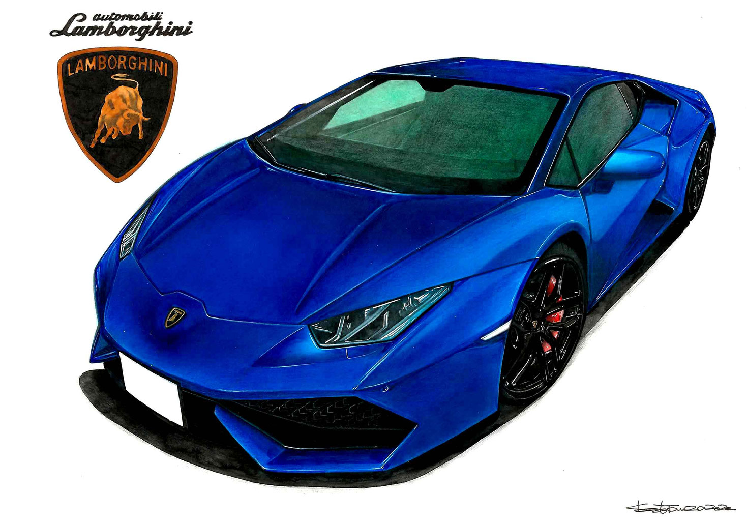 Lamborghini Huracan - プロイラストレーターがオーダー制作します