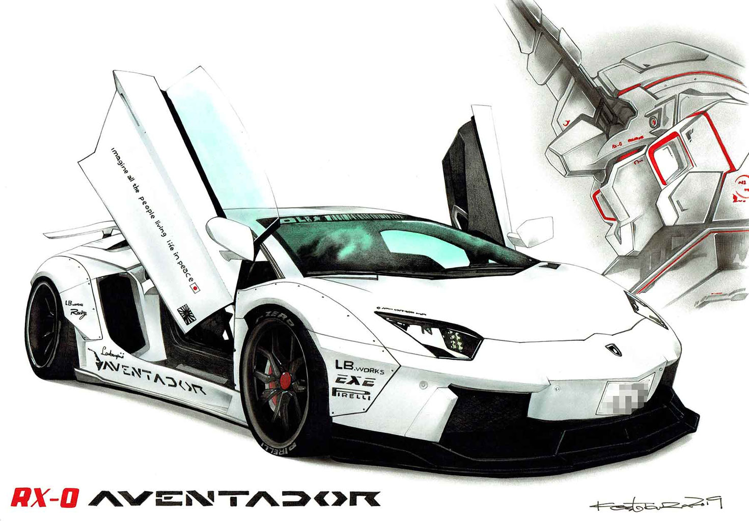 Lamborghini Aventador - プロイラストレーターがオーダー制作します