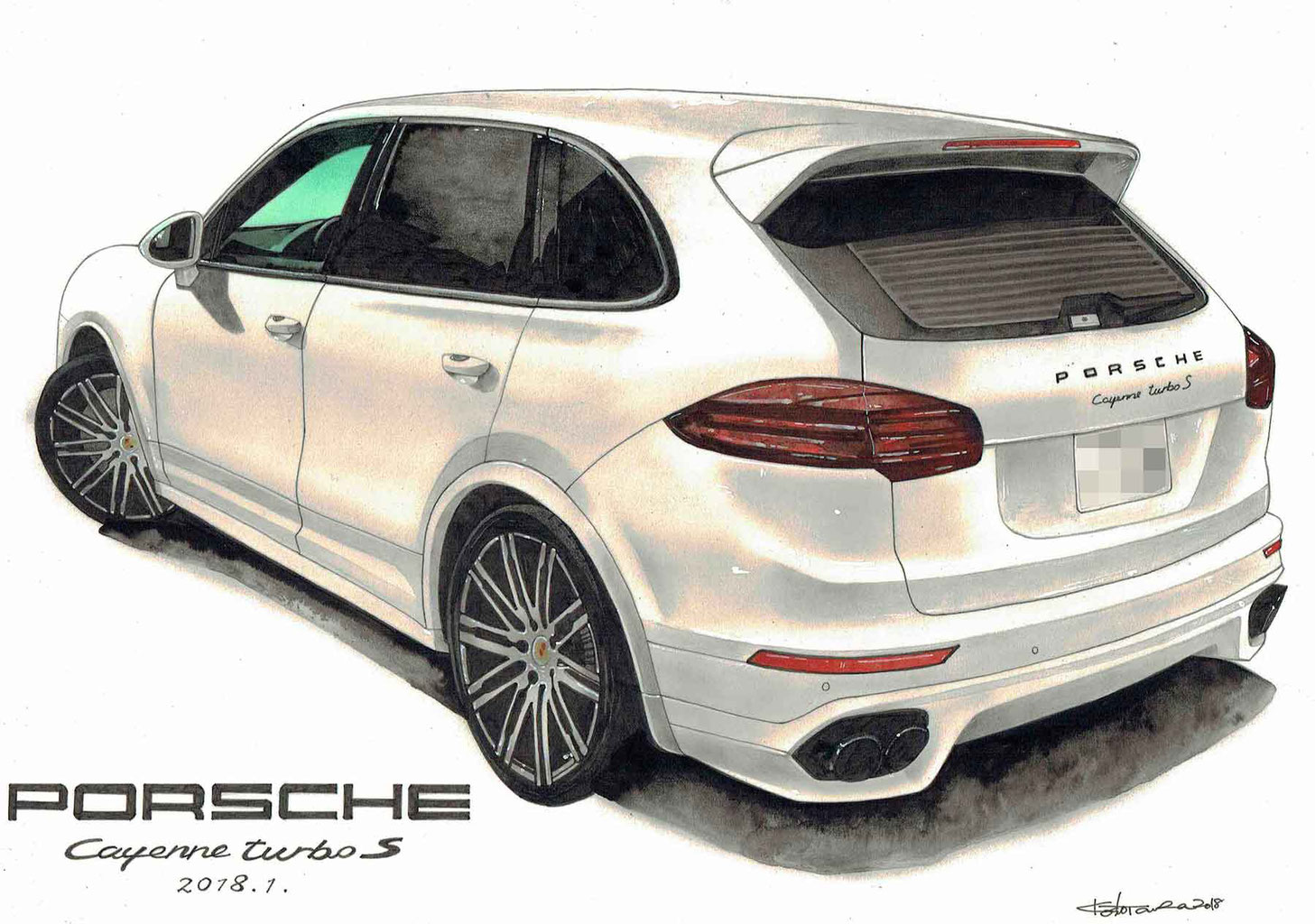 Porsche Cayenne Turbos プロイラストレータが描くリアルなイラストです Porsche Cayenne Turbos プロイラストレータが描くリアルなイラストです