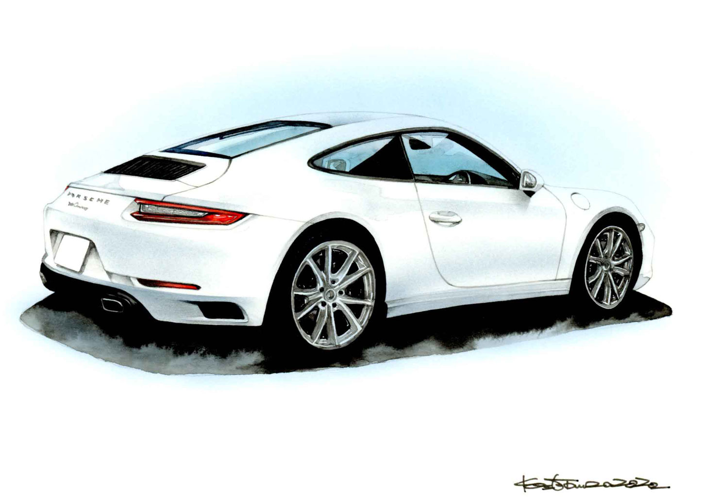 Porsche 911 Carrera プロイラストレータが描くリアルなイラストです