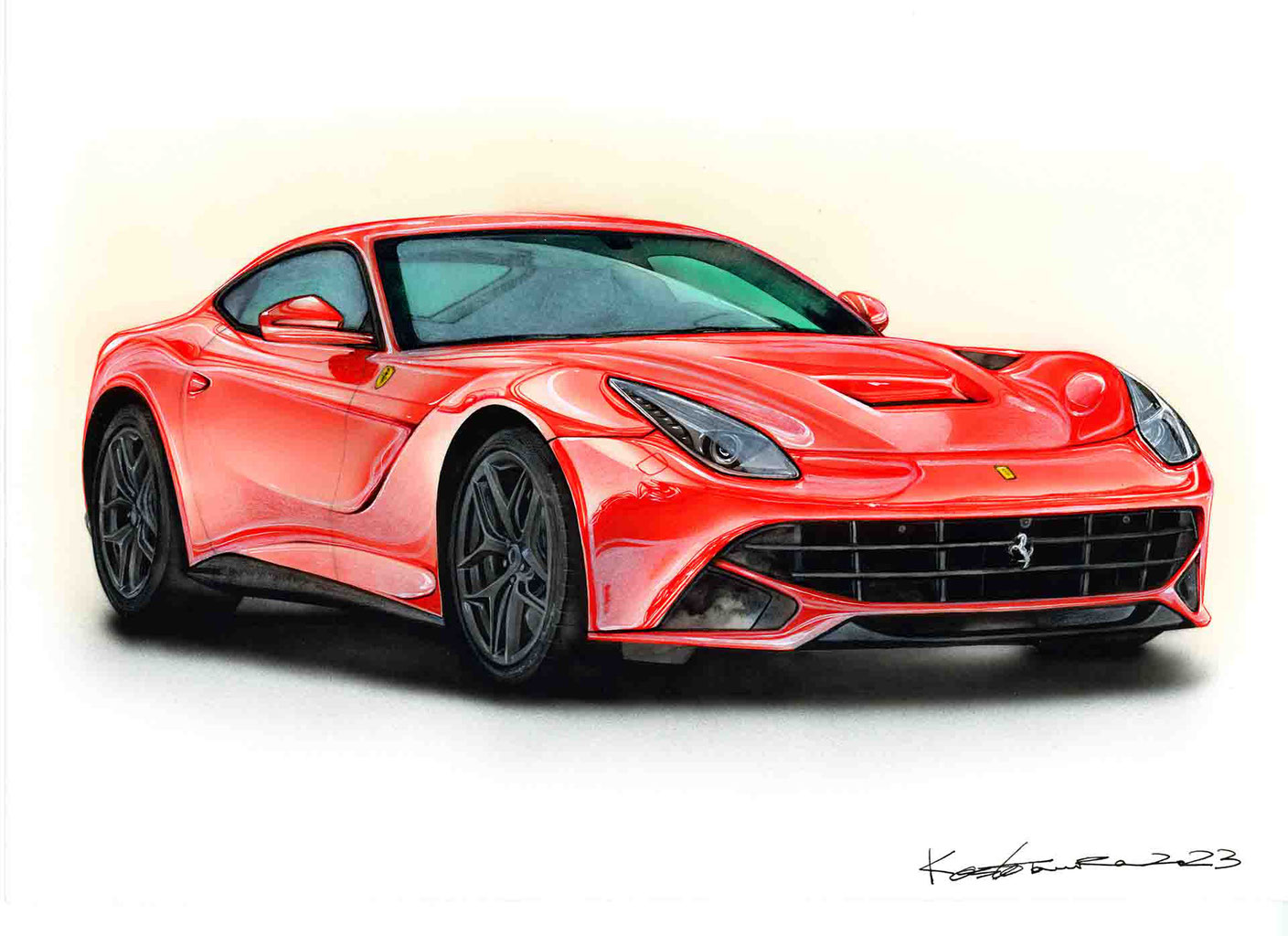 Ferrari F12 Berlinetta - プロイラストレーターがオーダー制作
