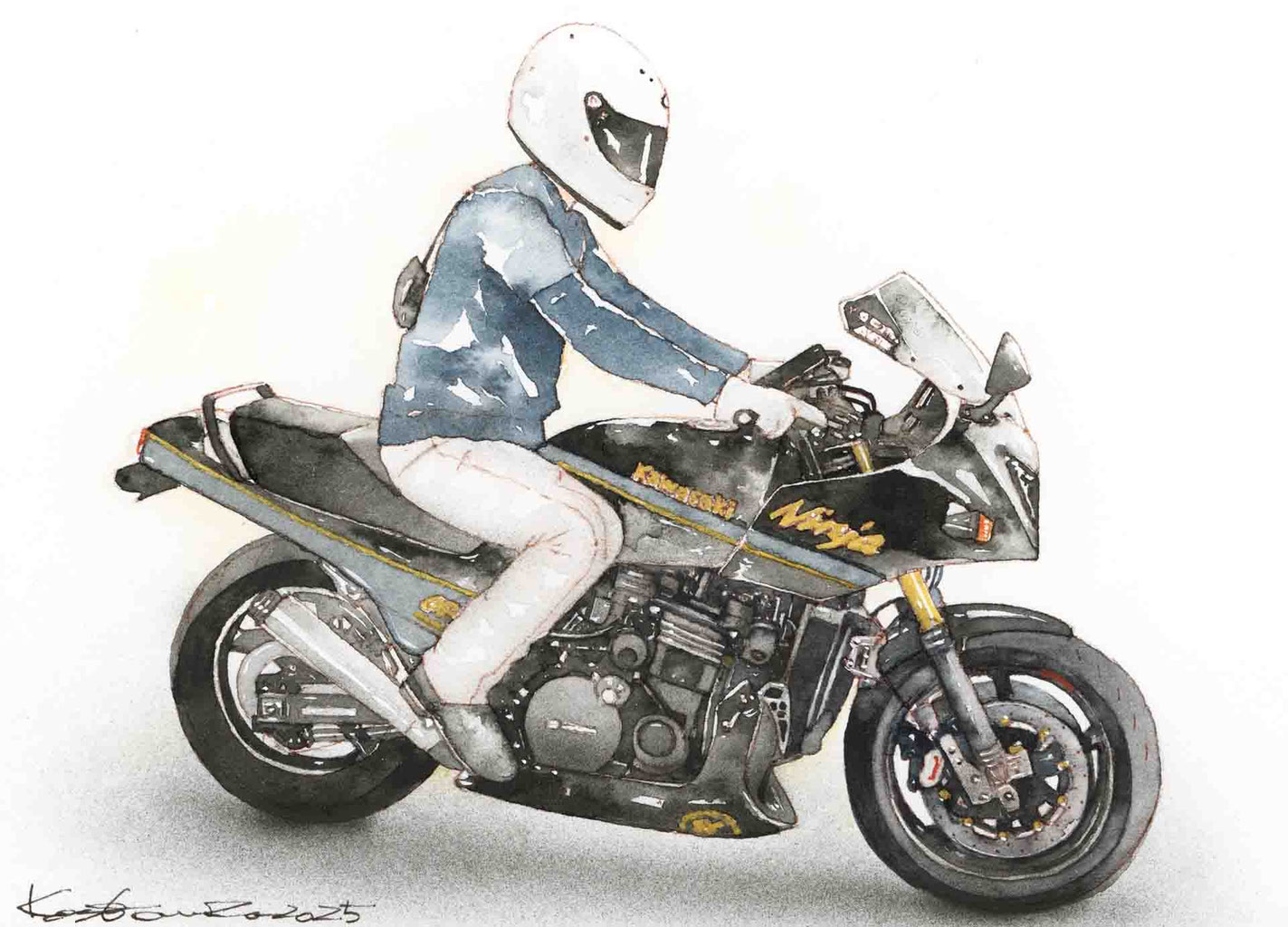 しろ様ご依頼用 バイク絵イラスト - プロイラストレーターがオーダー制作します