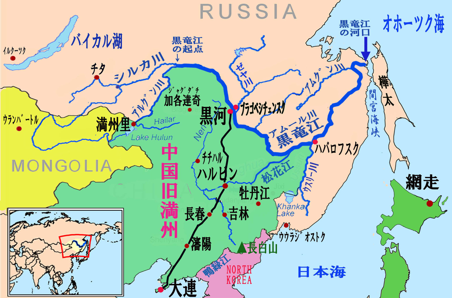 アムール川 地図 アムール川 地図