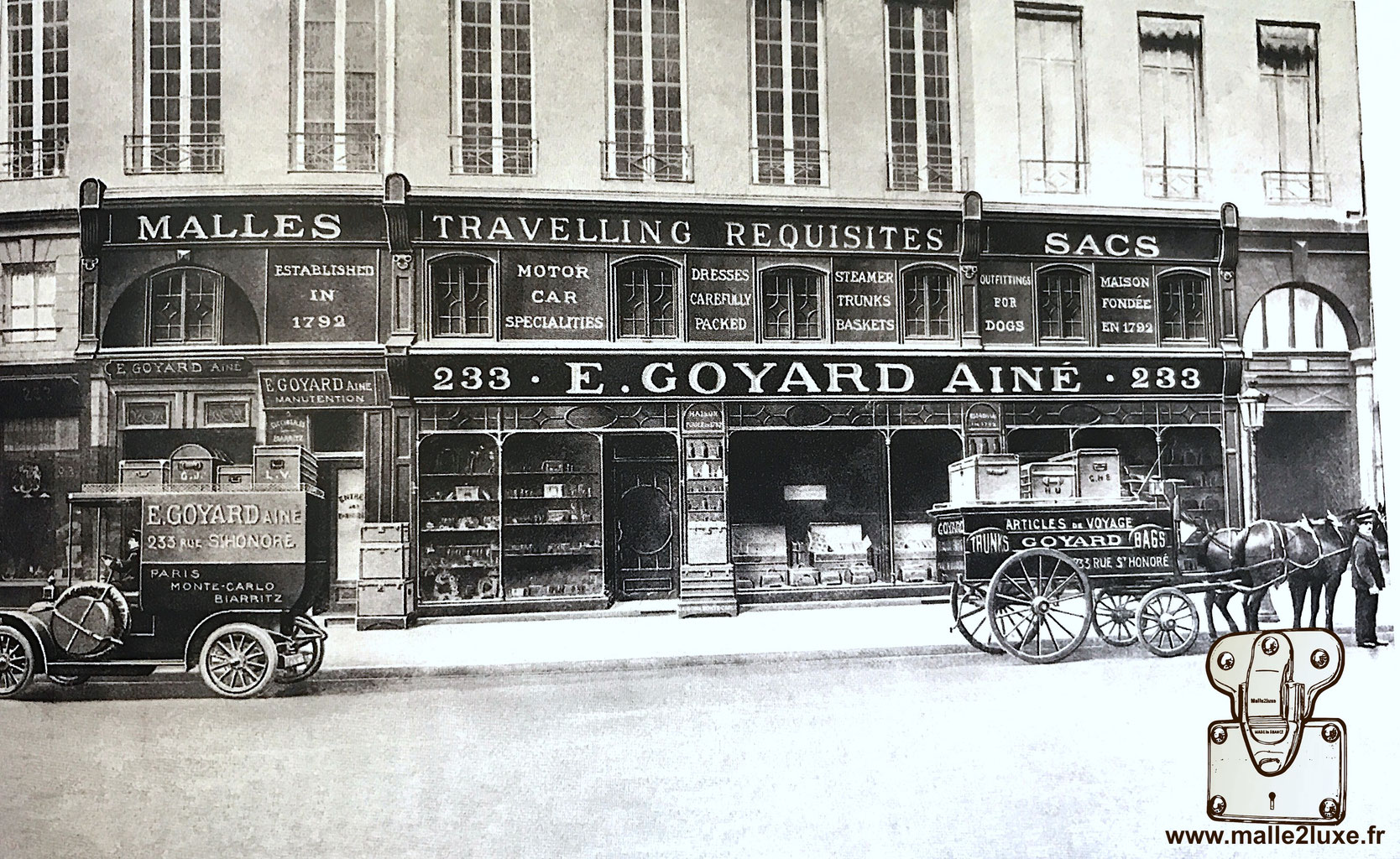 20th Century Goyard Steamer Trunk with Chevron Pattern, Paris