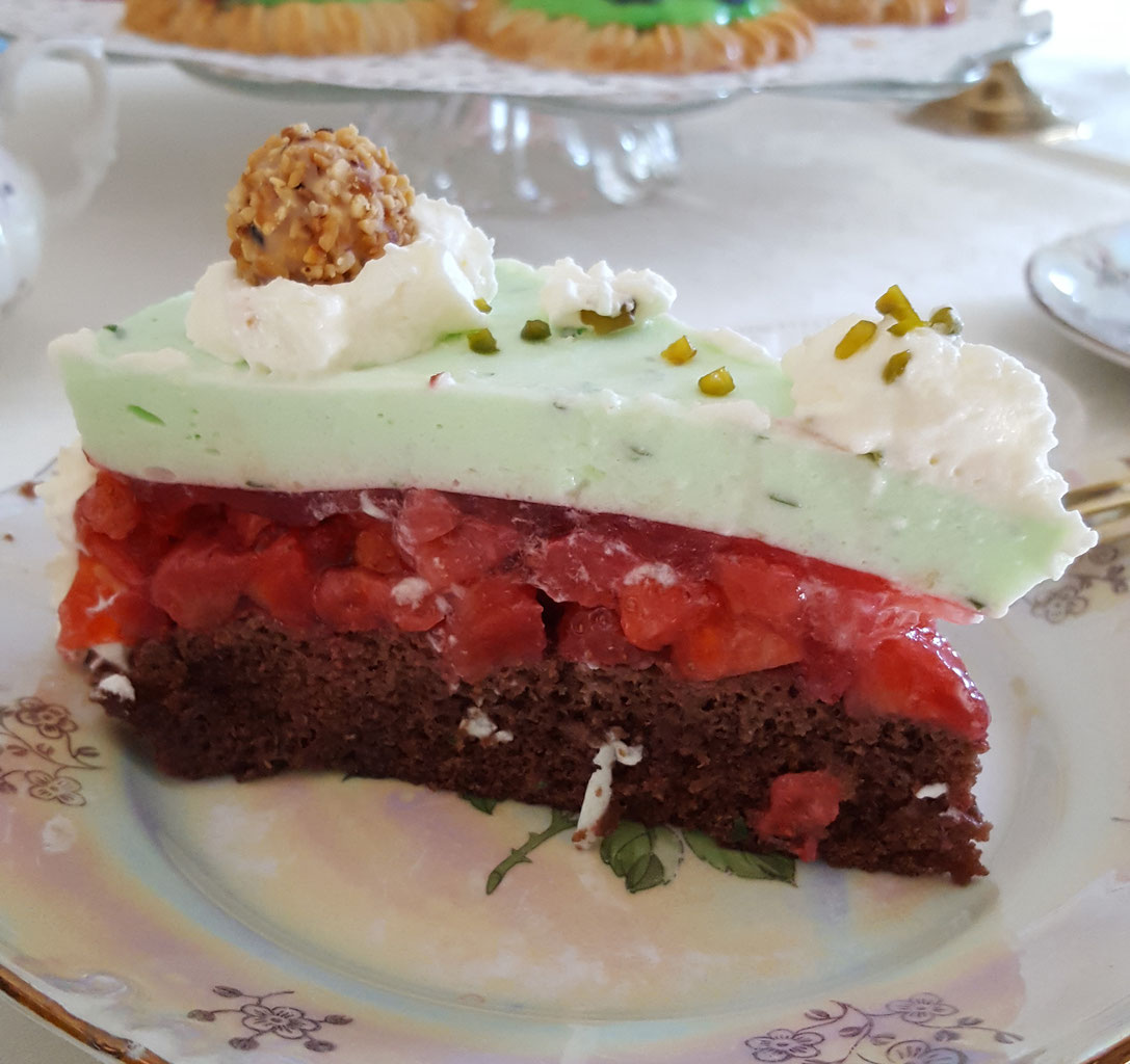Erdbeer-Joghurt-Basilikum Torte mit Schokoboden - Der kreative Foodblog