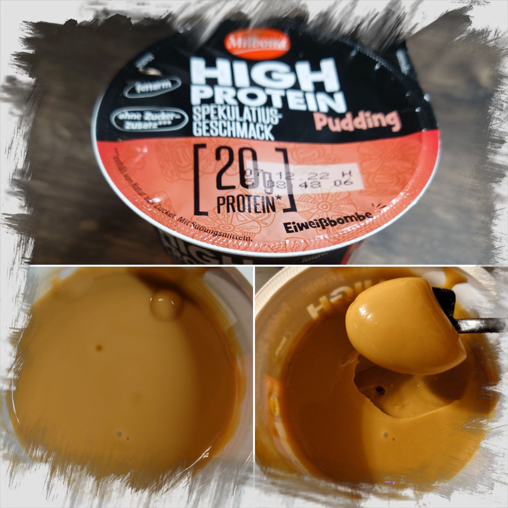 Milbona High Protein Pudding Spekulatius und Butterkeks zuckerwelt im