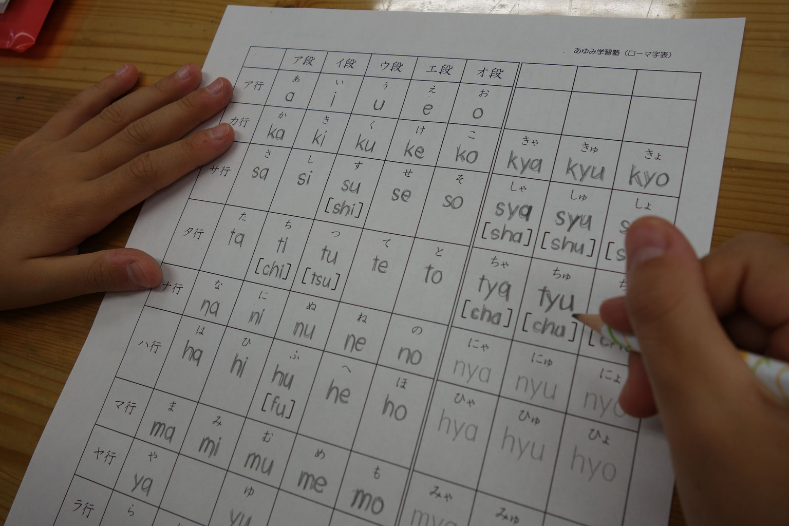 小学３年生 ローマ字の勉強を始めています 浜松市西区入野町の個人塾