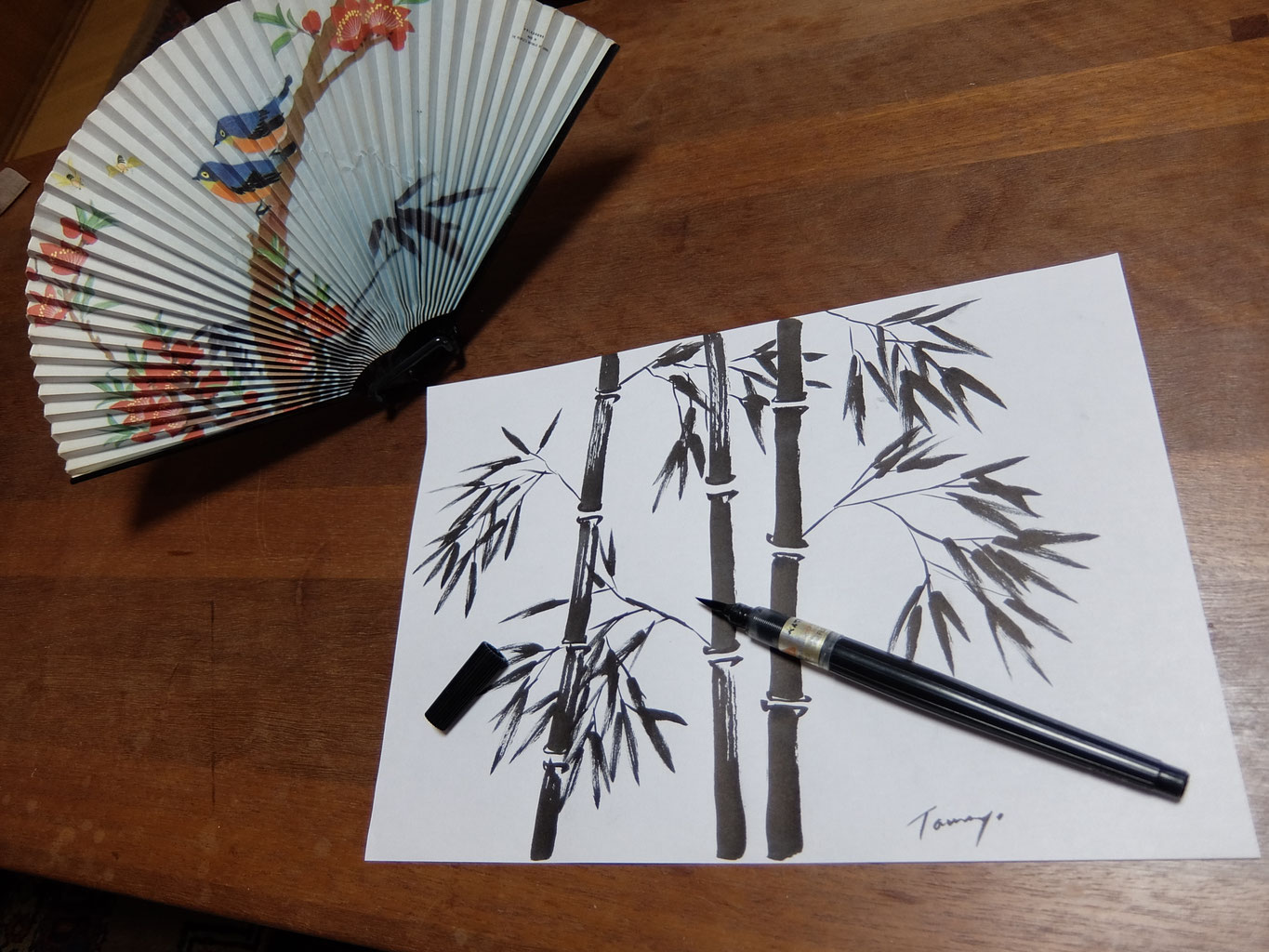 Online Casual Fudepen Sumie Painting Class by donation Tamayo Samejima