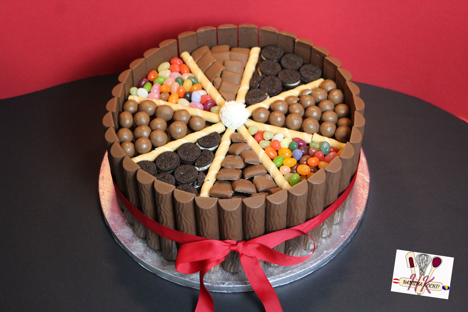Mousse Au Chocolat Torte Mit Fruchteinlage Und Geburtstagsdeko Cokoladna Torta Sa Zeleom Od Voca I Rođendanskom Dekoracijom Hanuma Kocht Der Zweisprachige Foodblog