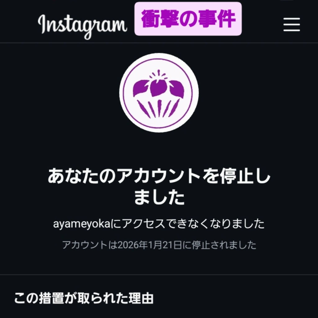 衝撃の事件…平野の里Instagramアカウント停止～Reスタートするしかない