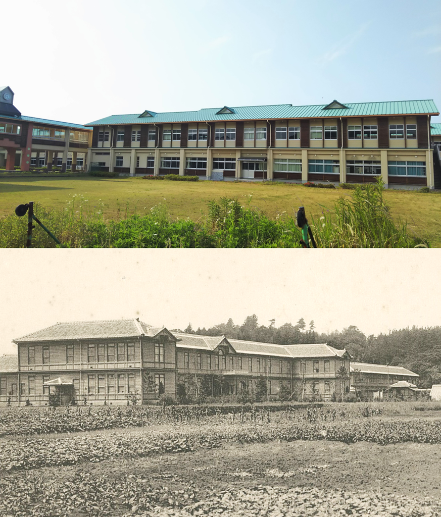 三重農業高校と三重総合高校の三角屋根 おおいた歴史 oita history