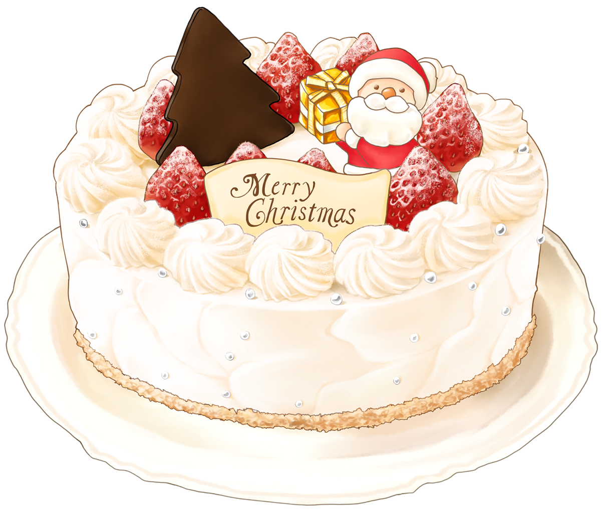 クリスマスケーキ - おいしそうなフリーイラスト素材屋「oishiso(オイシソ)」