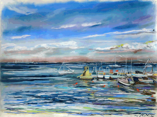 Savudrija - Fischerhafen, Pastell-Kreide/Papier, 60/80 cm, 2019