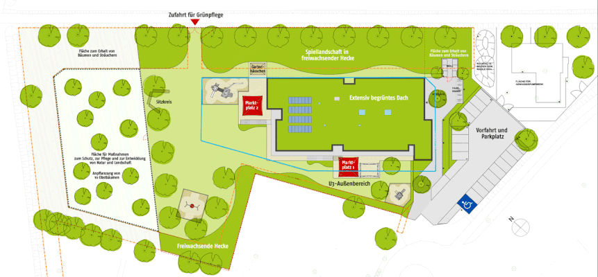 Neubau Kita mit Familienzentrum in Bergheim-Ahe, Lageplan
