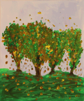 Nr.:142 Bäume im Herbst / 25x30 /