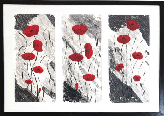 Nr.:14  3x Mohnblumen / 73x53 / verkauft