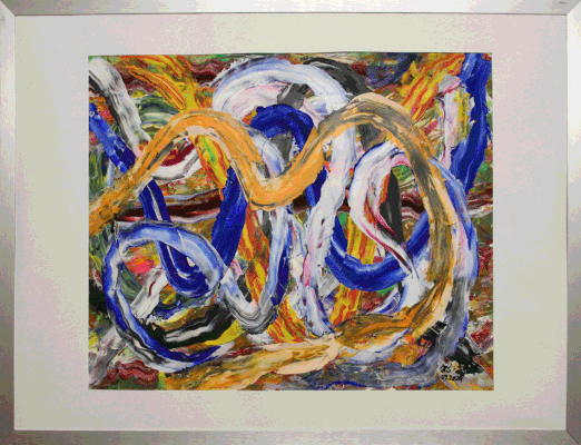 Nr.:287 Verschlungene Wege / Acryl auf Papier / 80x60