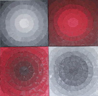Nr.:4 Rot weiße Kreisvariation / 100x100 