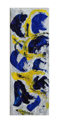 Nr.:109 Inspiration in blau, gelb / 22x43 / 