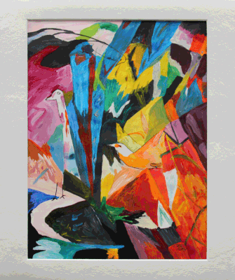 Nr.:172 Vögel (nach Franz Marc) / 50x60 /