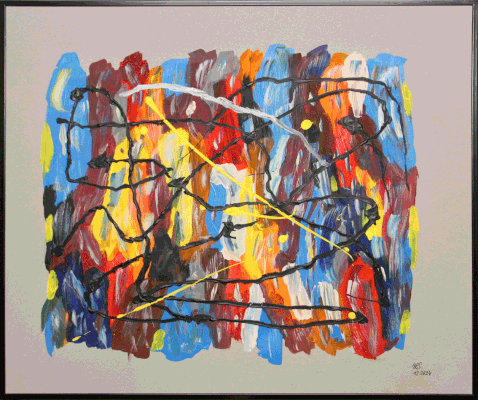 Nr.:296 ohne Titel / Acryl auf Papier / 60x50