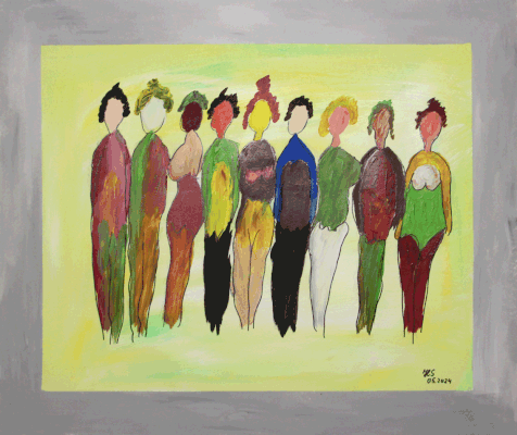 Nr.:281 Gruppe  / Acryl auf Papier / 60x50