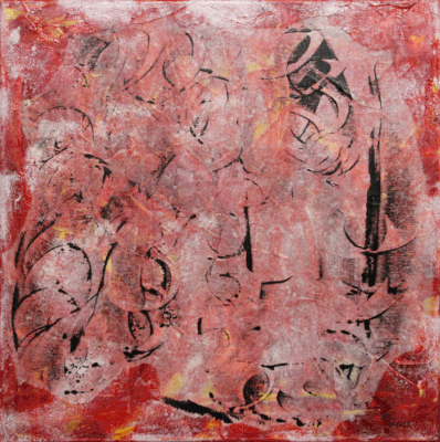 Nr.:339 ohne Titel / Monotypie_Acryl auf Leinwand / 40x40